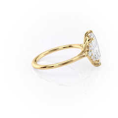 Majestic Marquise 1.10 Carat VVS1 Lab-Grown Three Stone Engagement Ring in 18K yellow Gold Right View