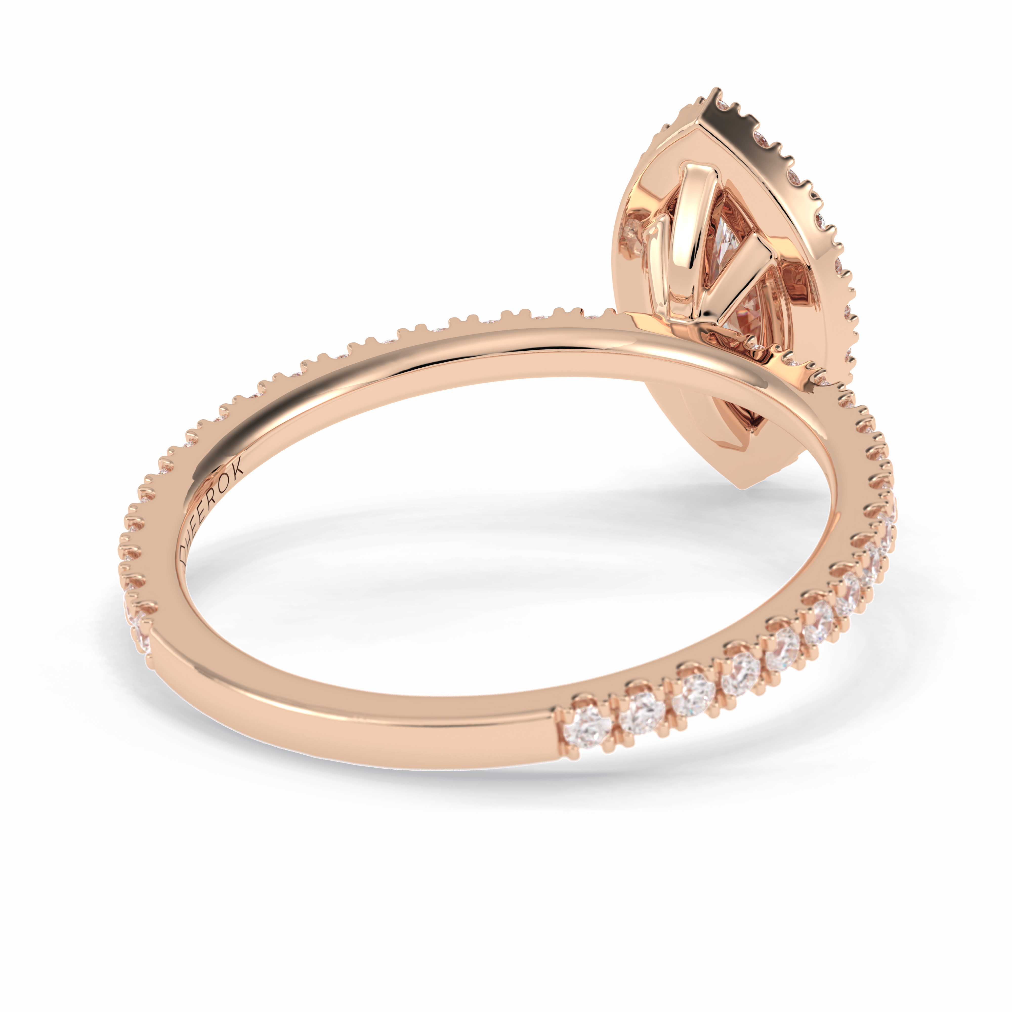 Majesty 0.75 Carat Marquise VS1 Moissanite Halo Engagement Ring in 18K Rose Gold