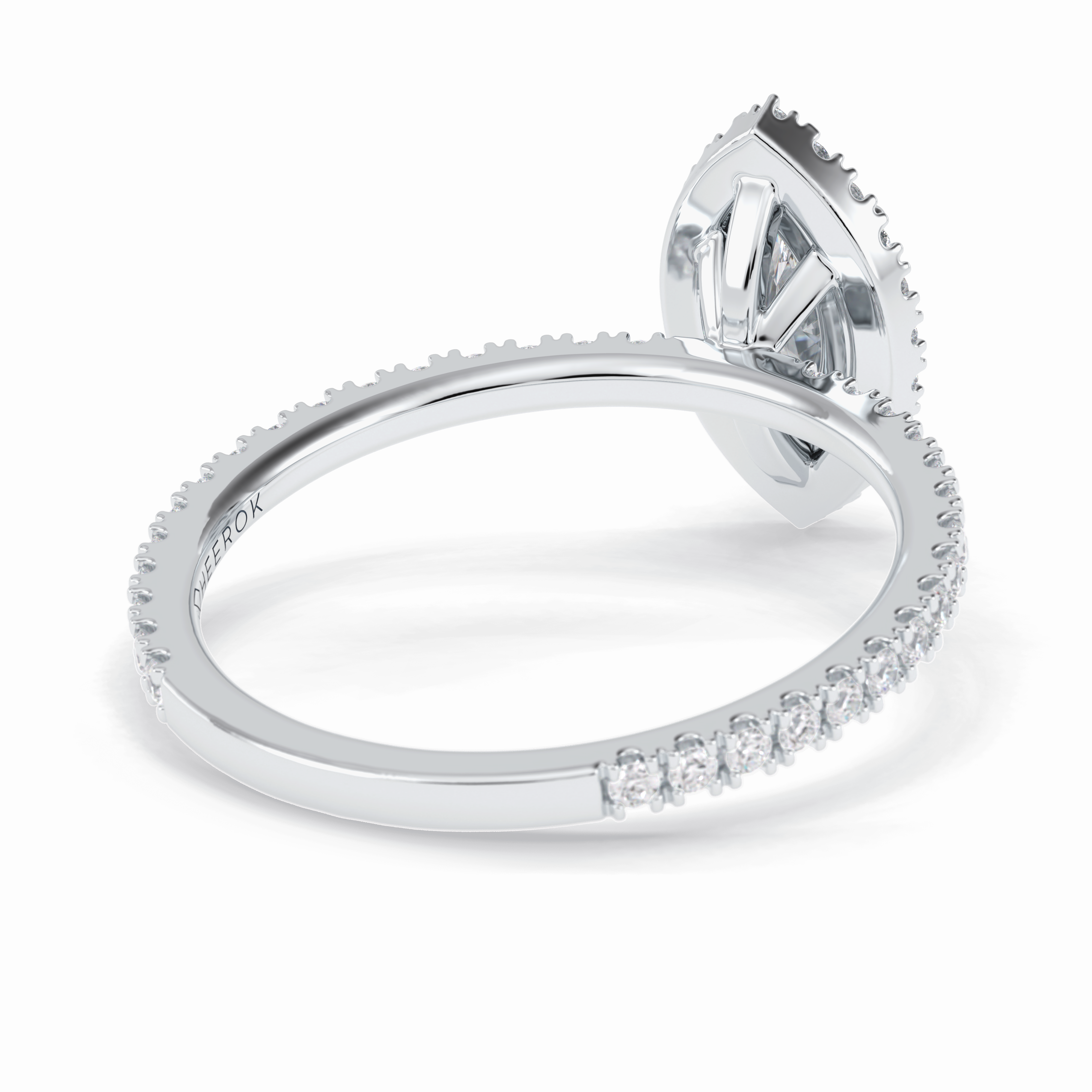 Majesty 0.75 Carat Marquise VS1 Moissanite Halo Engagement Ring in 18K White Gold