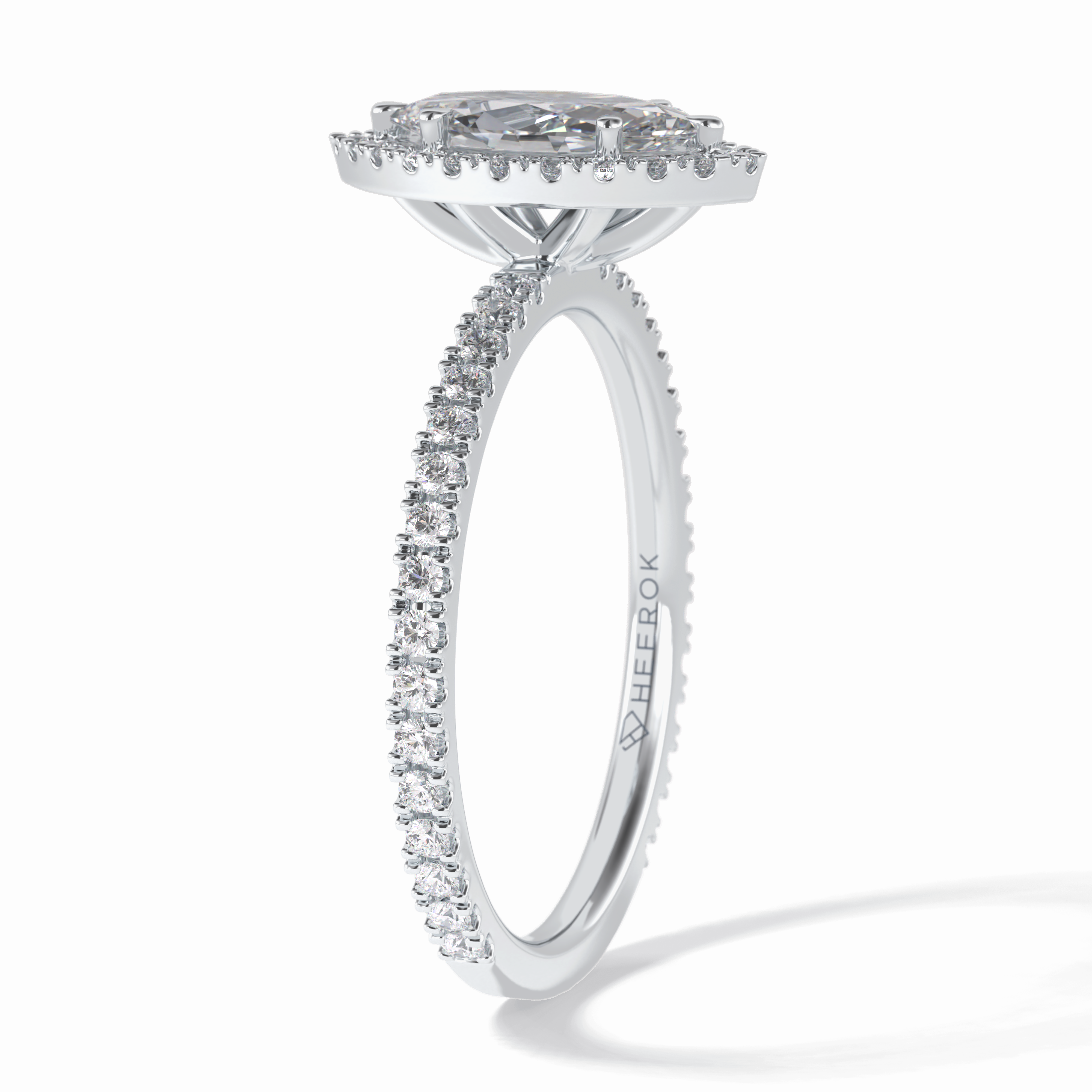 Majesty 0.75 Carat Marquise VS1 Lab-Grown Halo Engagement Ring in 18K Gold