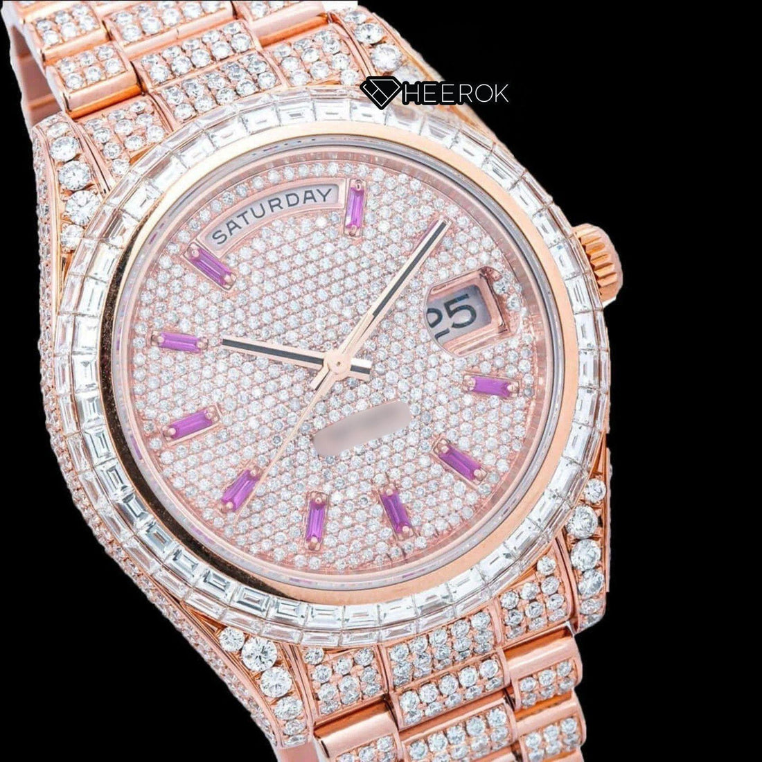 Moissanite Rolex Watch Front View