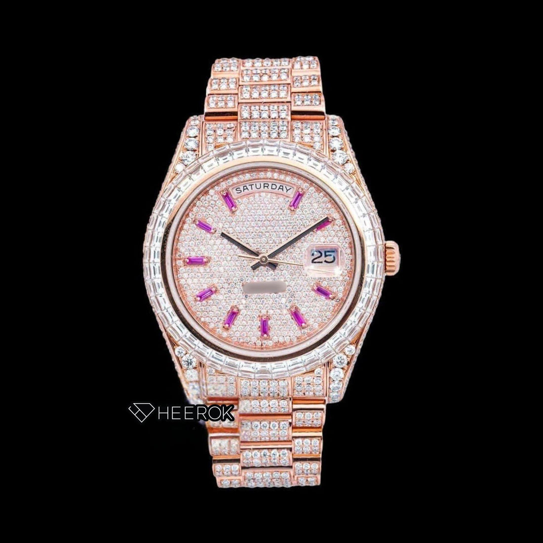 Moissanite Rolex Watch Front View