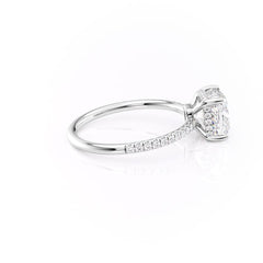 Nimbus Lyric 1 Carat VVS Lab-Grown Cushion Hidden Halo Pave Engagement Ring in 18K White Gold Right View 