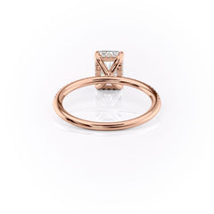 Nova Gleam 2.36 Carat VVS Lab-Grown Radiant Hidden Halo Pave Engagement Ring in 18K Rose Gold Back View