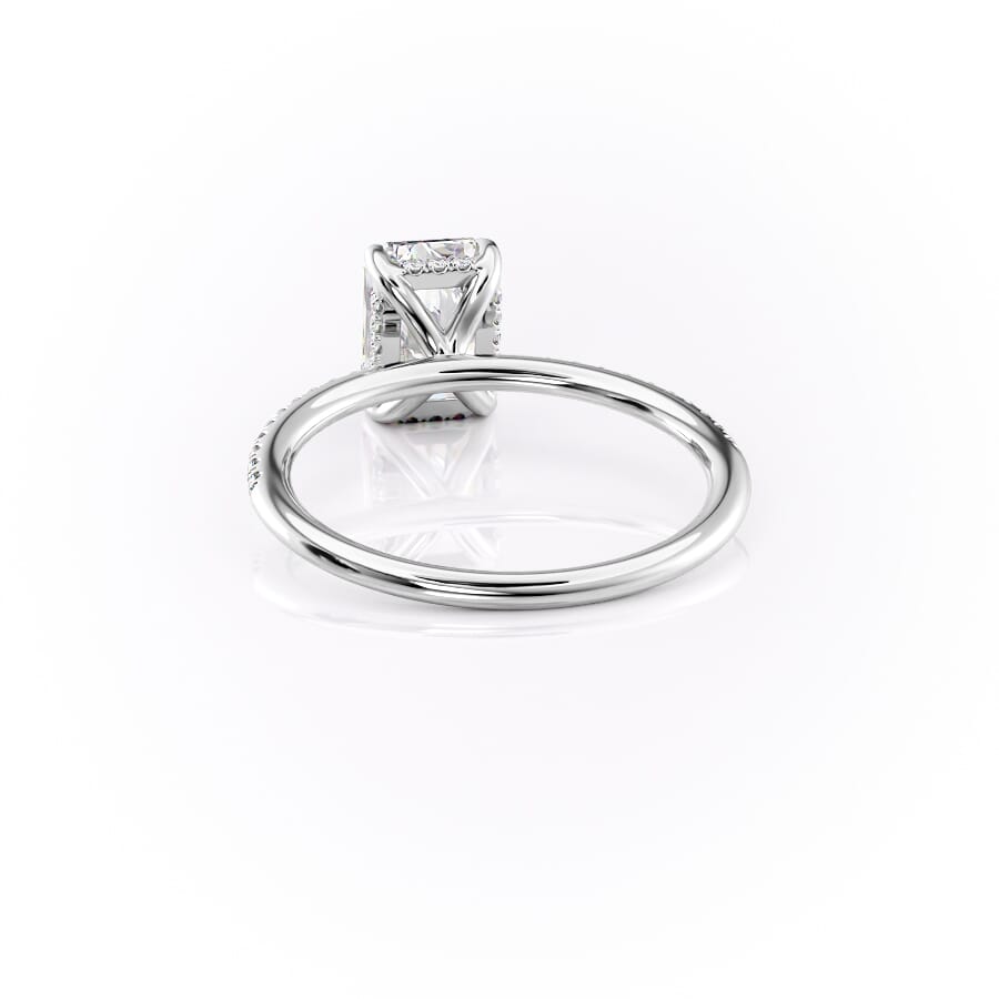Nova Gleam 2.36 Carat VVS Lab-Grown Radiant Hidden Halo Pave Engagement Ring in 18K White Gold Back View