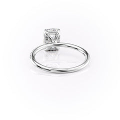 Nova Gleam 2.36 Carat VVS Lab-Grown Radiant Hidden Halo Pave Engagement Ring in 18K White Gold Back View