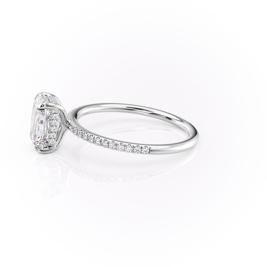 Nova Gleam 2.36 Carat VVS Lab-Grown Radiant Hidden Halo Pave Engagement Ring in 18K White Gold Left View