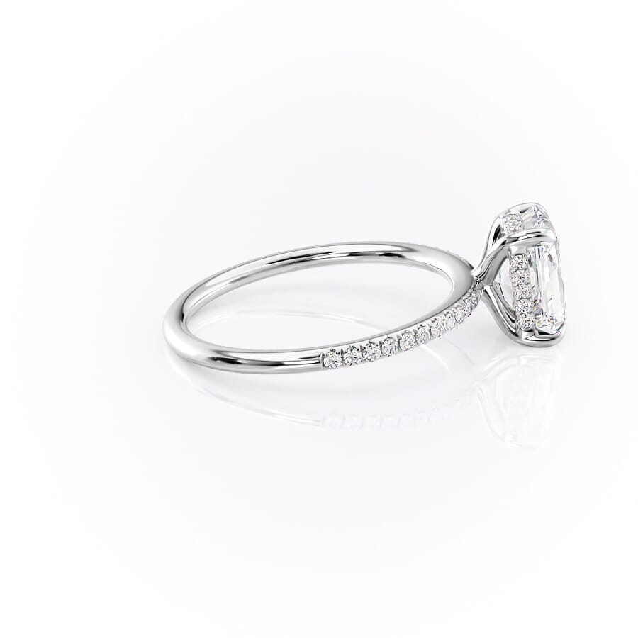 Nova Gleam 2.36 Carat VVS Lab-Grown Radiant Hidden Halo Pave Engagement Ring in 18K White Gold Right View
