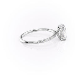 Nova Gleam 2.36 Carat VVS Lab-Grown Radiant Hidden Halo Pave Engagement Ring in 18K White Gold Right View
