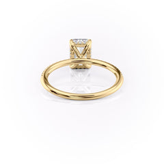 Nova Gleam 2.36 Carat VVS Lab-Grown Radiant Hidden Halo Pave Engagement Ring in 18K Yellow Gold Back View