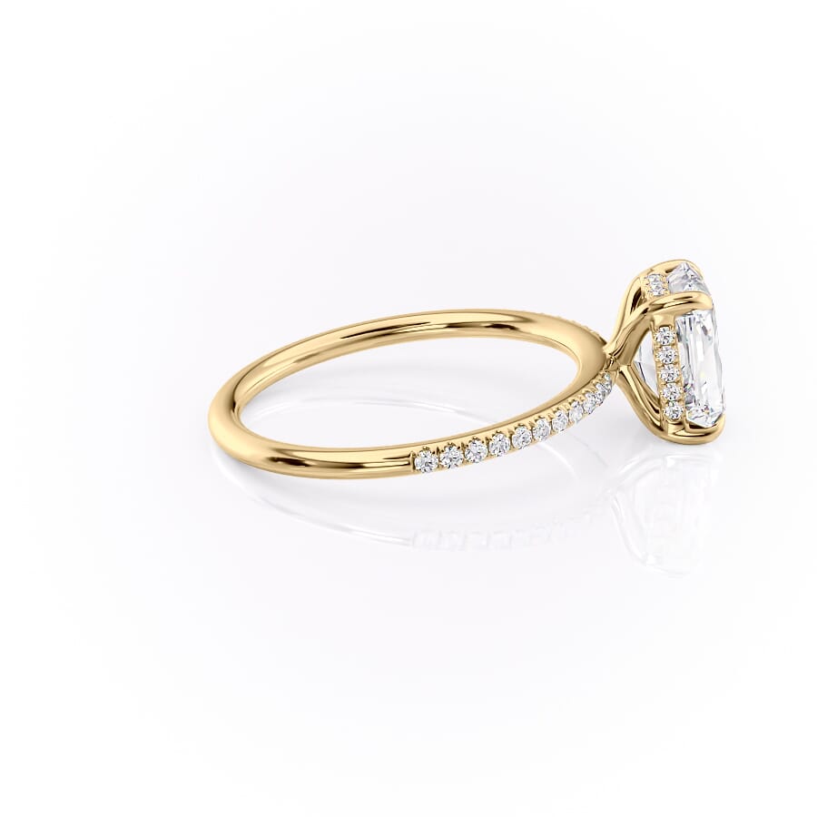 Nova Gleam 2.36 Carat VVS Lab-Grown Radiant Hidden Halo Pave Engagement Ring in 18K Yellow Gold Right View