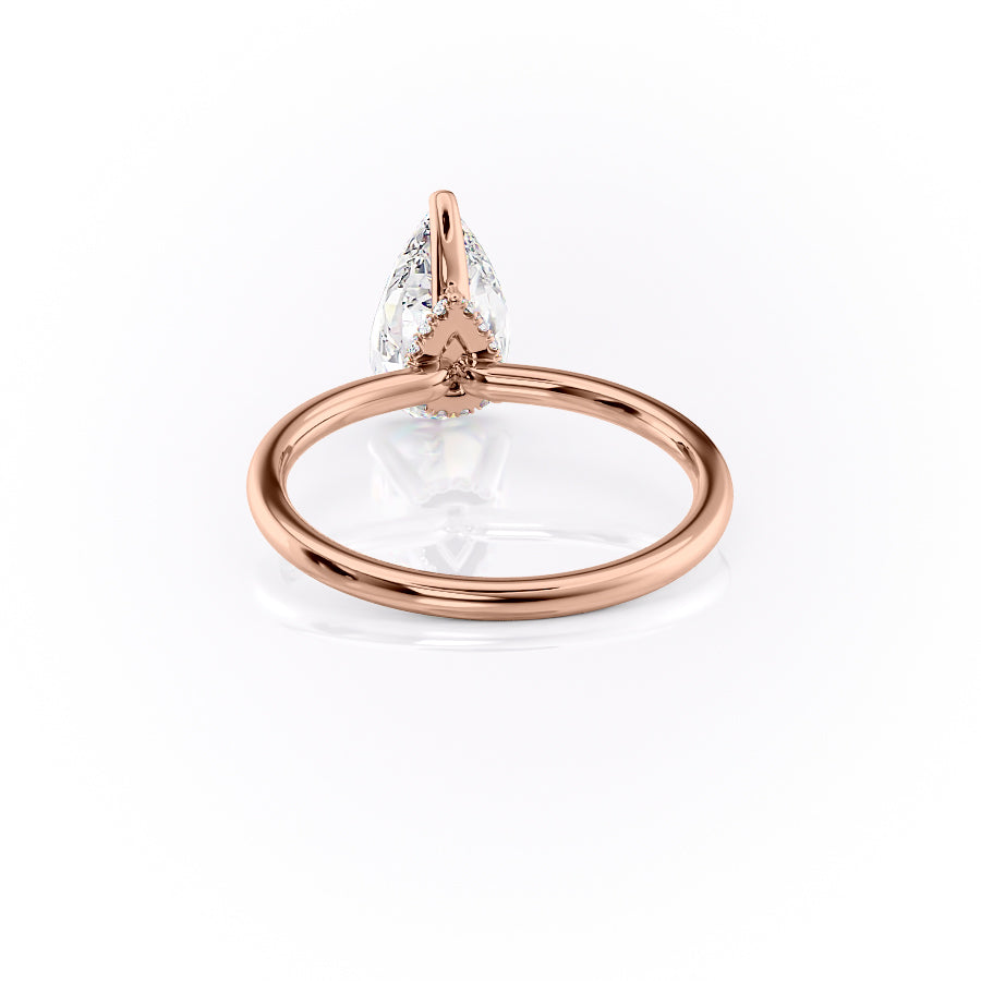 Opal Essence 2.71 Carat VVS1 Lab-Grown Hidden Halo Engagement Ring in 18K Rose Gold Back View
