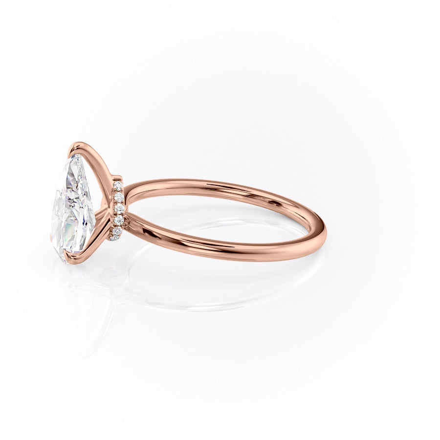 Opal Essence 2.71 Carat VVS1 Lab-Grown Hidden Halo Engagement Ring in 18K Rose Gold Left Side View