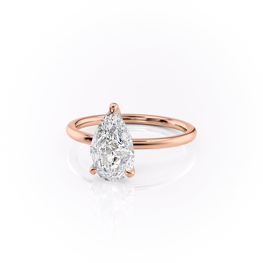 Opal Essence 2.71 Carat VVS1 Lab-Grown Hidden Halo Engagement Ring in 18K Rose Gold Left View