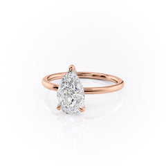 Opal Essence 2.71 Carat VVS1 Lab-Grown Hidden Halo Engagement Ring in 18K Rose Gold Left View