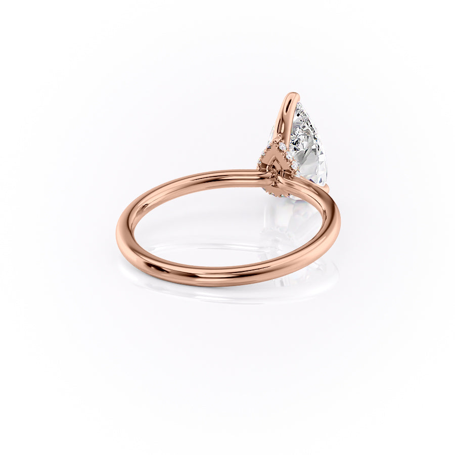 Opal Essence 2.71 Carat VVS1 Lab-Grown Hidden Halo Engagement Ring in 18K Rose Gold Right Side Cross View