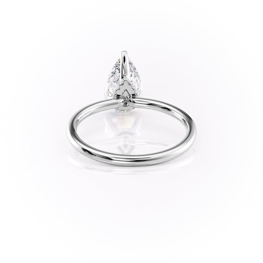 Opal Essence 2.71 Carat VVS1 Lab-Grown Hidden Halo Engagement Ring in 18K White Gold Back View