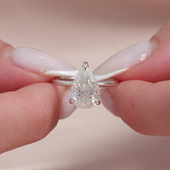 Opal Essence 2.71 Carat VVS1 Lab-Grown Hidden Halo Engagement Ring in 18K White Gold Closeup View