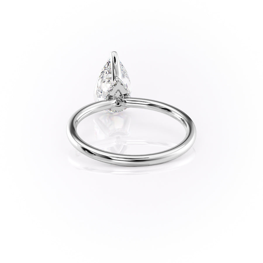 Opal Essence 2.71 Carat VVS1 Lab-Grown Hidden Halo Engagement Ring in 18K White Gold Left Side Cross View