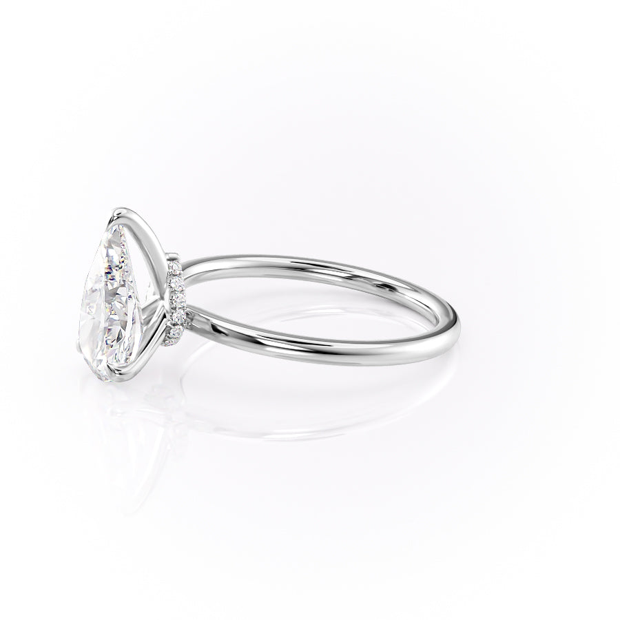 Opal Essence 2.71 Carat VVS1 Lab-Grown Hidden Halo Engagement Ring in 18K White Gold Left Side View