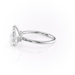 Opal Essence 2.71 Carat VVS1 Lab-Grown Hidden Halo Engagement Ring in 18K White Gold Left Side View