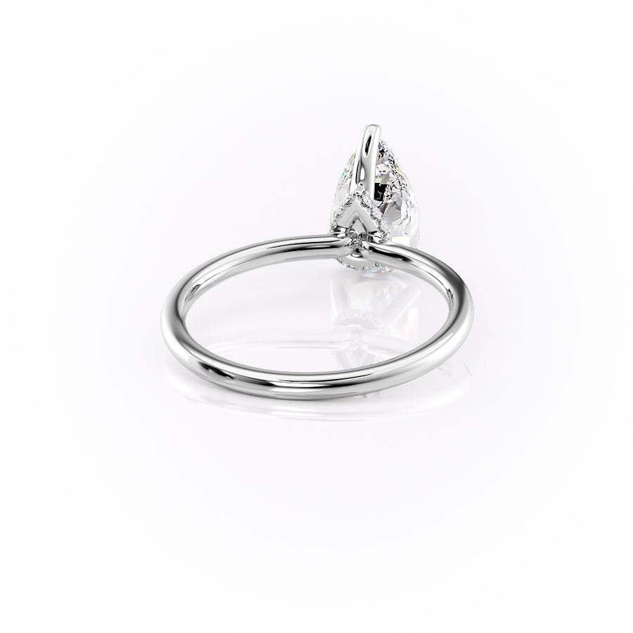 Opal Essence 2.71 Carat VVS1 Lab-Grown Hidden Halo Engagement Ring in 18K White Gold Right Side Cross View