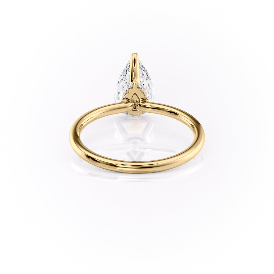 Opal Essence 2.71 Carat VVS1 Lab-Grown Hidden Halo Engagement Ring in 18K Yellow Gold Back View