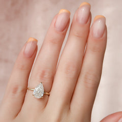 Opal Essence 2.71 Carat VVS1 Lab-Grown Hidden Halo Engagement Ring in 18K Yellow Gold Finger View