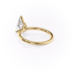 Opal Essence 2.71 Carat VVS1 Lab-Grown Hidden Halo Engagement Ring in 18K Yellow Gold Left Side Cross View