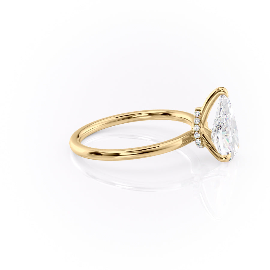 Opal Essence 2.71 Carat VVS1 Lab-Grown Hidden Halo Engagement Ring in 18K Yellow Gold Right Side View