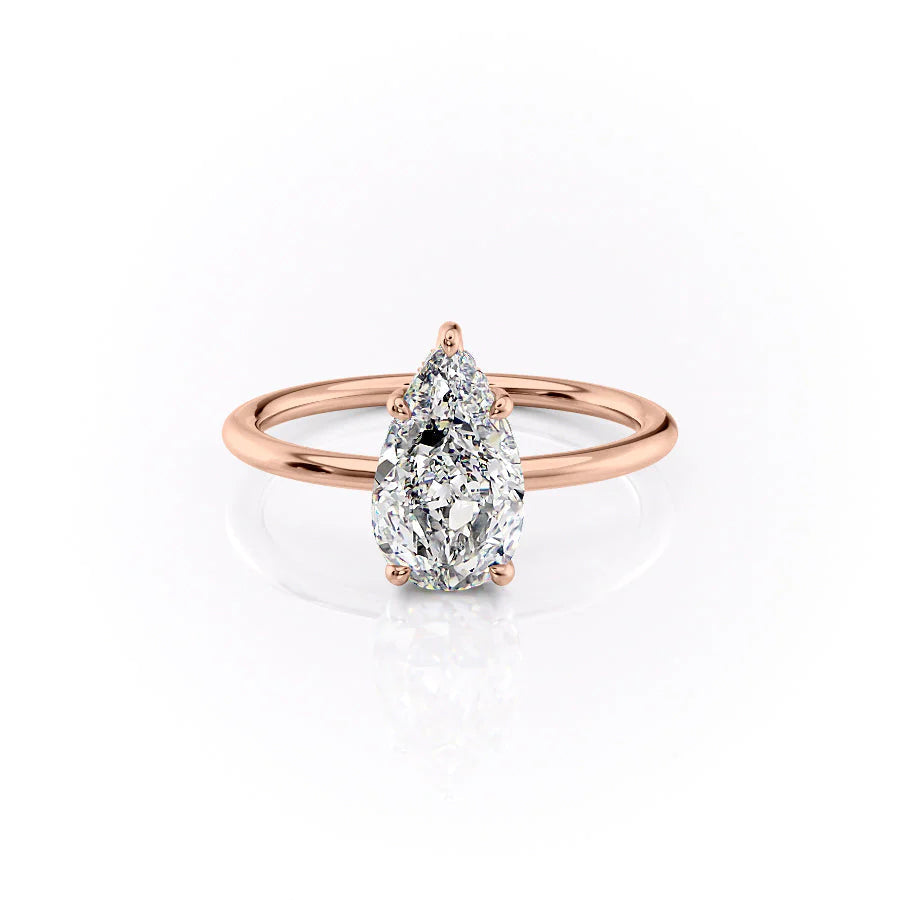 Opal Grace 1.85 Carat VVS1 Lab-Grown Hidden Halo Engagement Ring in 18K Rose Gold Front View