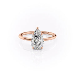 Opal Grace 1.85 Carat VVS1 Lab-Grown Hidden Halo Engagement Ring in 18K Rose Gold Front View