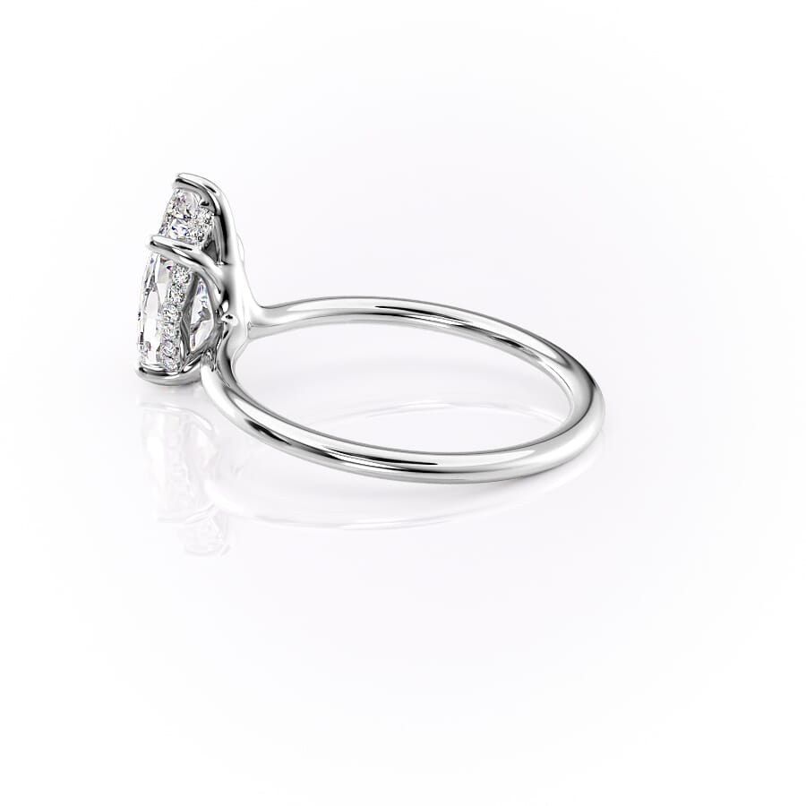 Opal Grace 1.85 Carat VVS1 Lab-Grown Hidden Halo Engagement Ring in 18K White Gold Left Side Cross View