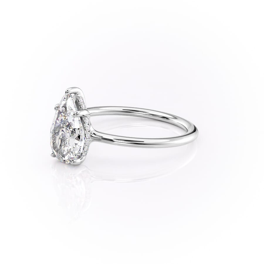 Opal Grace 1.85 Carat VVS1 Lab-Grown Hidden Halo Engagement Ring in 18K White Gold Left Side View