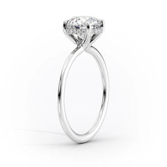 Opal Grace 1.85 Carat VVS1 Lab-Grown Hidden Halo Engagement Ring in 18K White Gold Standing View