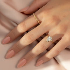 Opal Grace 1.85 Carat VVS1 Lab-Grown Hidden Halo Engagement Ring in 18K Yellow Gold Finger View