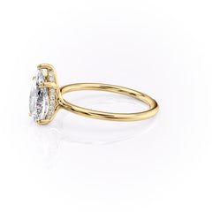 Opal Grace 1.85 Carat VVS1 Lab-Grown Hidden Halo Engagement Ring in 18K Yellow Gold Left Side View