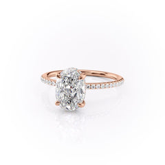 Opal Radiance 1.72 Carat VVS1 Lab-Grown Hidden Halo Pave Engagement Ring in 18K Rose Gold Left View