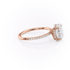 Opal Radiance 1.72 Carat VVS1 Lab-Grown Hidden Halo Pave Engagement Ring in 18K Rose Gold Right Side View