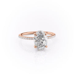 Opal Radiance 1.72 Carat VVS1 Lab-Grown Hidden Halo Pave Engagement Ring in 18K Rose Gold Right View