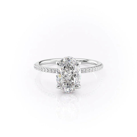 Opal Radiance 1.72 Carat VVS Lab-Grown Hidden Halo Pave Engagement Ring in 18K Gold