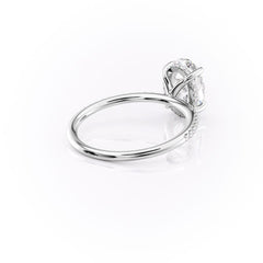 Opal Radiance 1.72 Carat VVS1 Lab-Grown Hidden Halo Pave Engagement Ring in 18K White Gold Right Side Back View