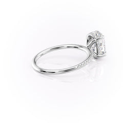 Opal Radiance 1.72 Carat VVS1 Lab-Grown Hidden Halo Pave Engagement Ring in 18K White Gold Right Side Cross View