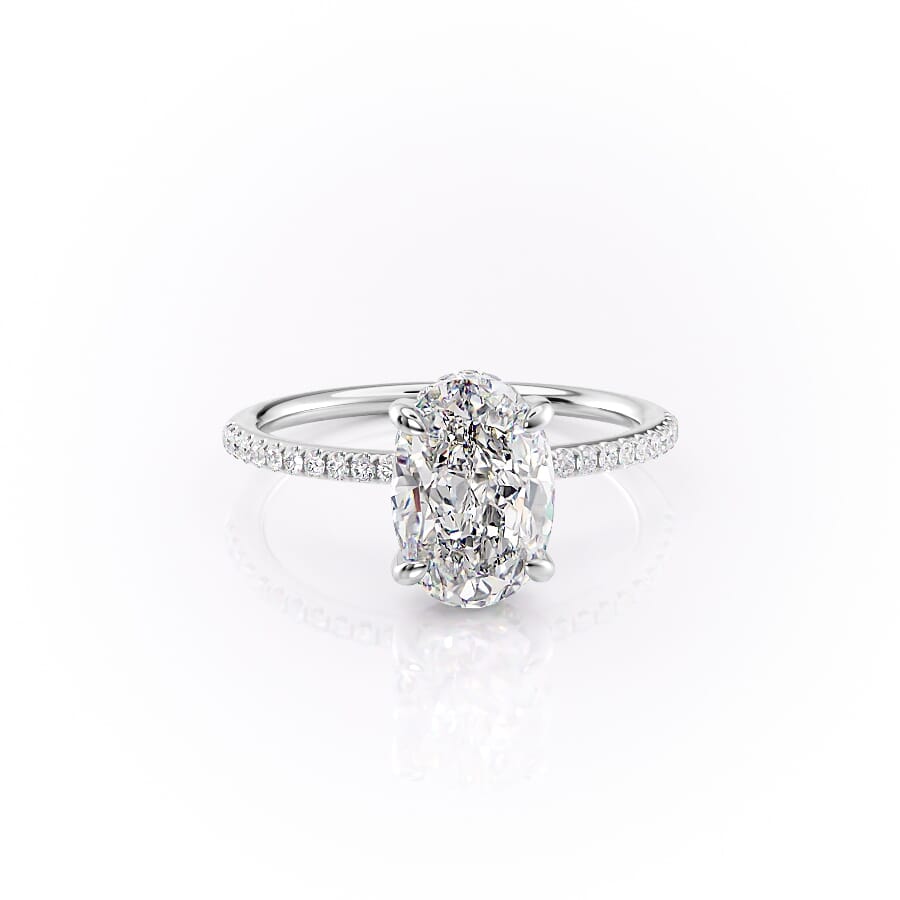 Opal Radiance 1.72 Carat VVS1 Lab-Grown Hidden Halo Pave Engagement Ring in 18K White Gold Right View