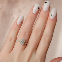 Opal Radiance 1.72 Carat VVS1 Lab-Grown Hidden Halo Pave Engagement Ring in 18K Yellow Gold Finger View