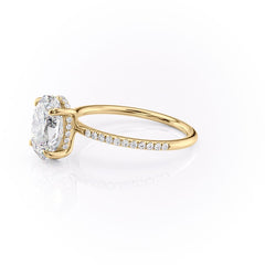 Opal Radiance 1.72 Carat VVS1 Lab-Grown Hidden Halo Pave Engagement Ring in 18K Yellow Gold Left Side View