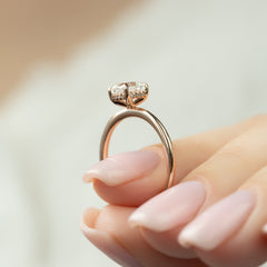 Opaline Cushion 2.06 Carat VVS1 Lab-Grown Hidden Halo Engagement Ring in 18K Rose Gold Closeup View