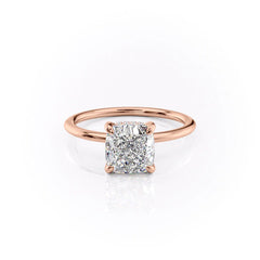 Opaline Cushion 2.06 Carat VVS1 Lab-Grown Hidden Halo Engagement Ring in 18K Rose Gold Front View 