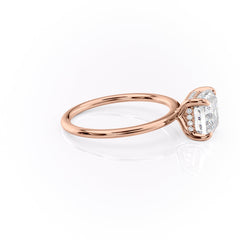 Opaline Cushion 2.06 Carat VVS1 Lab-Grown Hidden Halo Engagement Ring in 18K Rose Gold Right Side View 