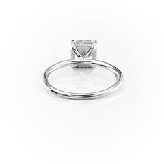 Opaline Cushion 2.06 Carat VVS1 Lab-Grown Hidden Halo Engagement Ring in 18K White Gold Back view